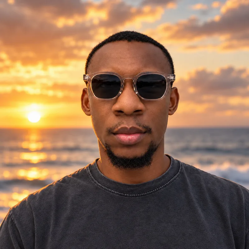 j BOLD photographed against a warm sunset sky